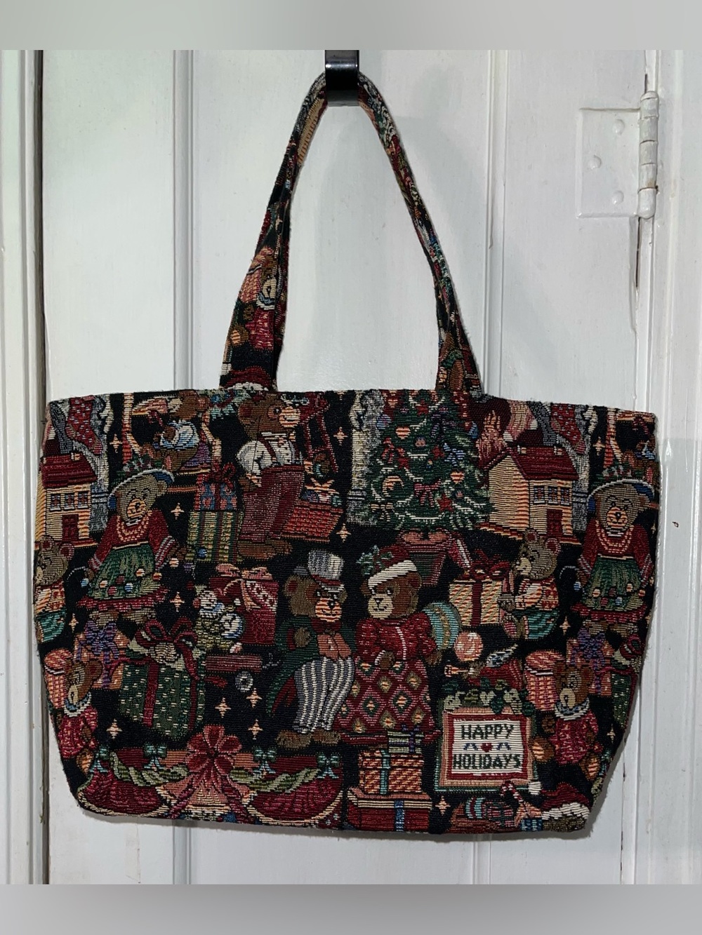 EUC Multi-Color Holiday Tapestry Tote - Picture 2 of 6